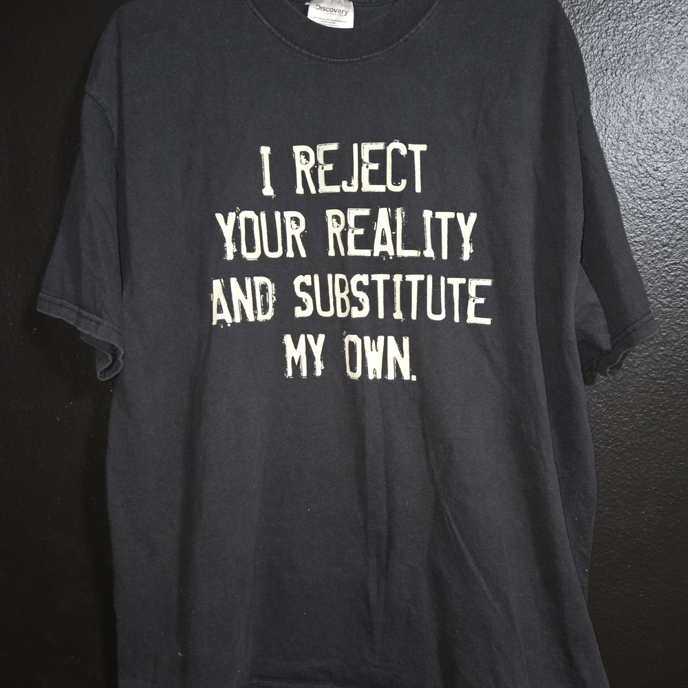 Vintage Mythbusters Shirt Mens XL Black Y2K Discovery Channel TV Show Promo Tee
